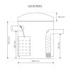 Vue de profil du dépotoir de 120 litres. FCI AquaTechnology