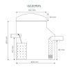 Vue de profil du bac à graisses compact de 200 litres. FCI AquaTechnology