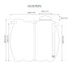 Vue de profil du bac à graisses de 3000 litres haute résistance. FCI AquaTechnology
