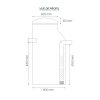 Vue de profil du bac à graisse vertical de 500 litres. Structure compacte à faible emprise au sol. FCI AquaTechnology