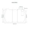 Schéma de profil de la fosse toutes eaux Septiblok de 4000 litres. FCI AquaTechnology